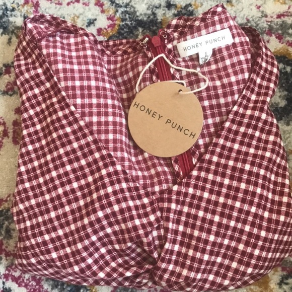 Plaid Cut Out Wrap Bell Sleeve Dress - Picture 4 of 7